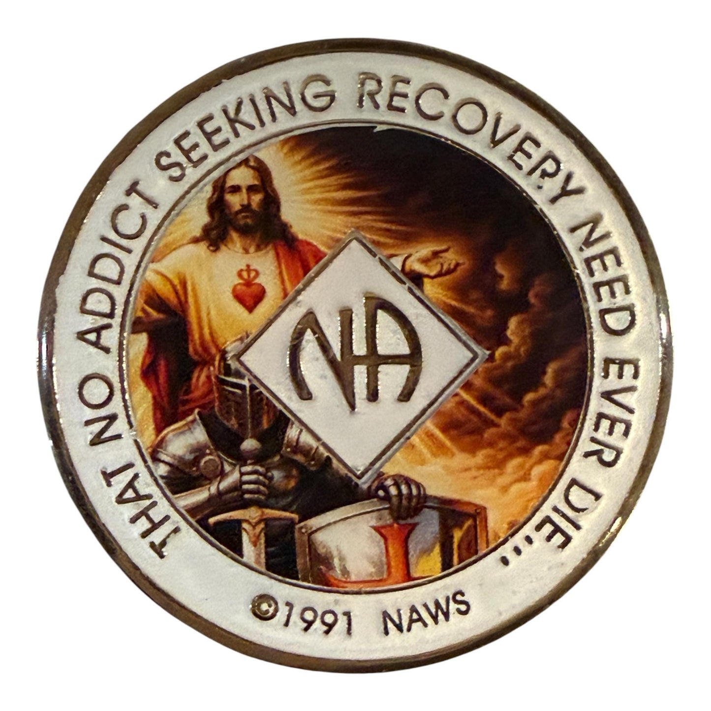 Sacred Warrior NA Medallion – Knight of Faith Sobriety Chip | Resin Finish