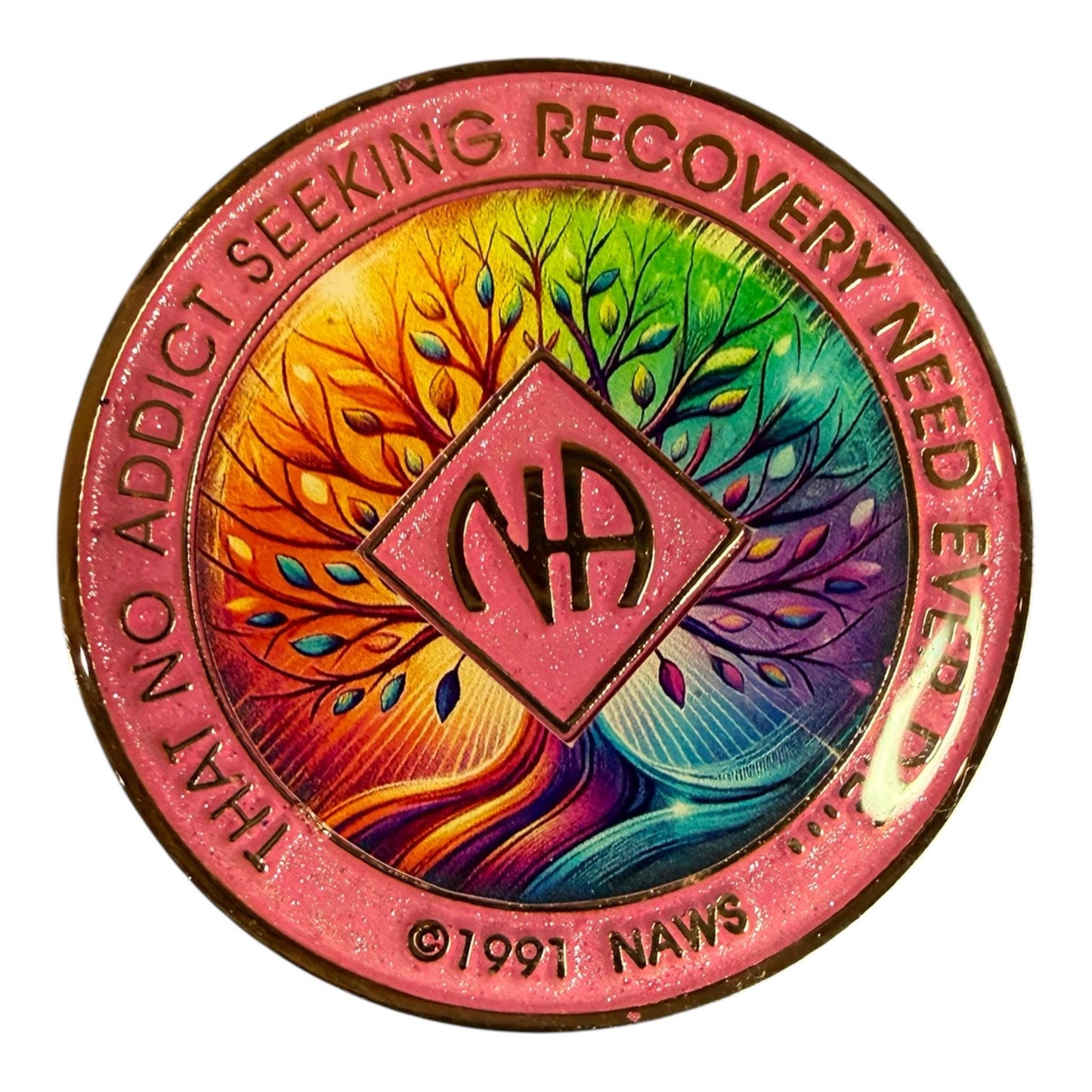 Bronze Tree of Life NA Medallion: Narcotics Anonymous Recovery Gift