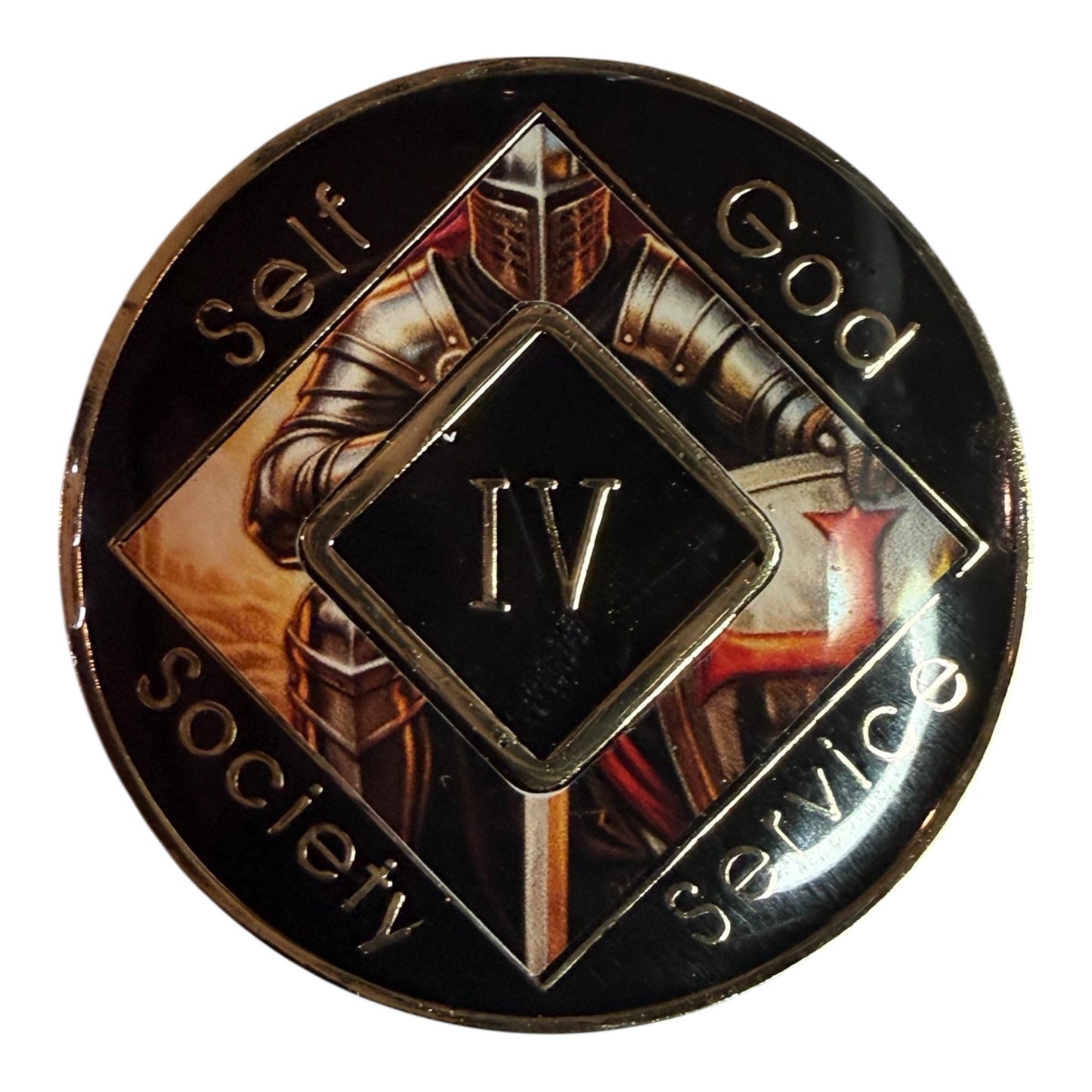 Sacred Warrior NA Medallion – Knight of Faith Sobriety Chip | Resin Finish