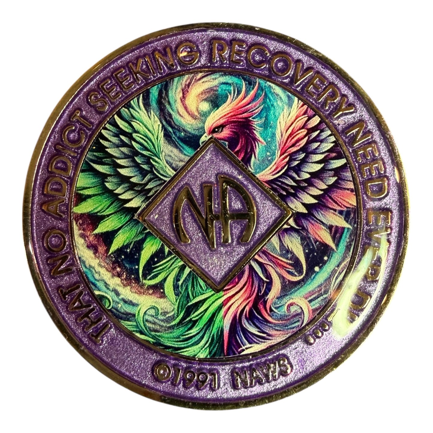 Phoenix Narcotics Anonymous Recovery Medallion | Bronze Sobriety Token