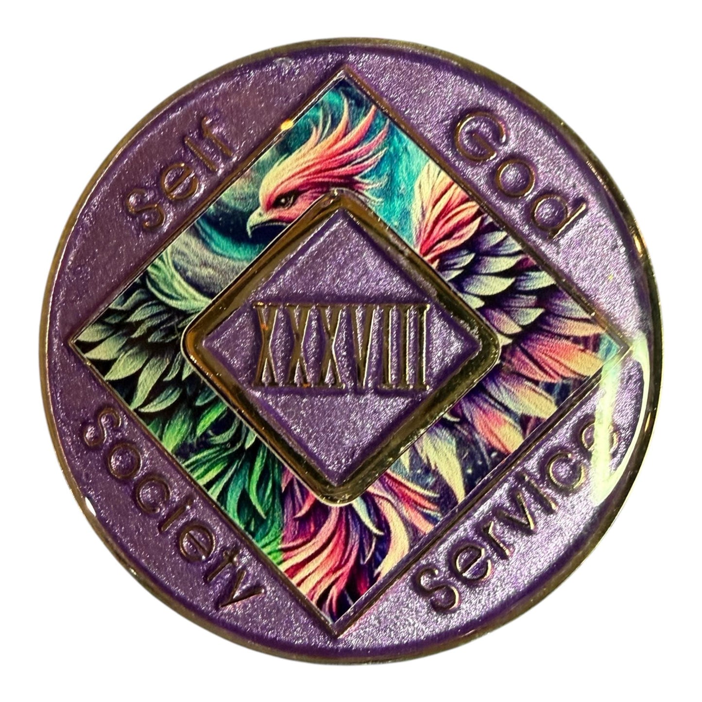 Phoenix Narcotics Anonymous Recovery Medallion | Bronze Sobriety Token