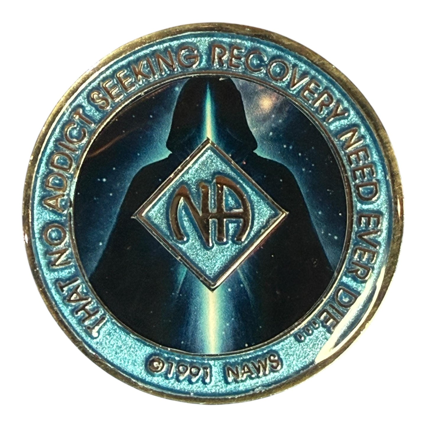 Cloaked Cosmic Light NA Recovery Medallion – Select Clean Time & Color – 34mm Narcotics Anonymous Coin