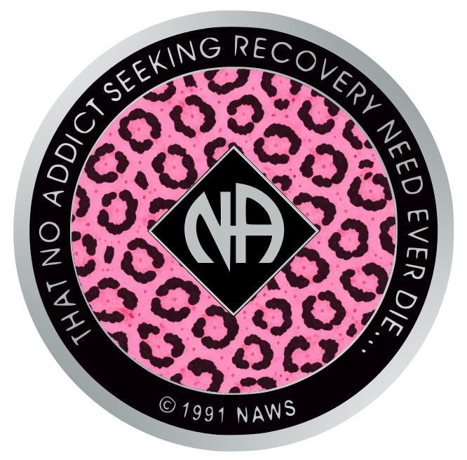 Pink Leopard Print NA Recovery Medallion 34mm – Narcotics Anonymous Sobriety Chip