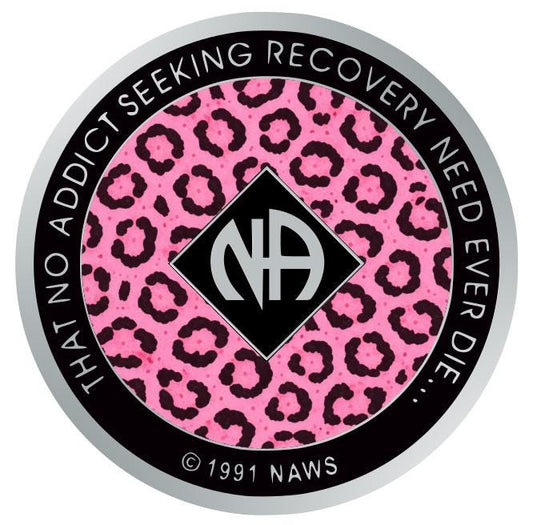 Pink Leopard Print NA Recovery Medallion