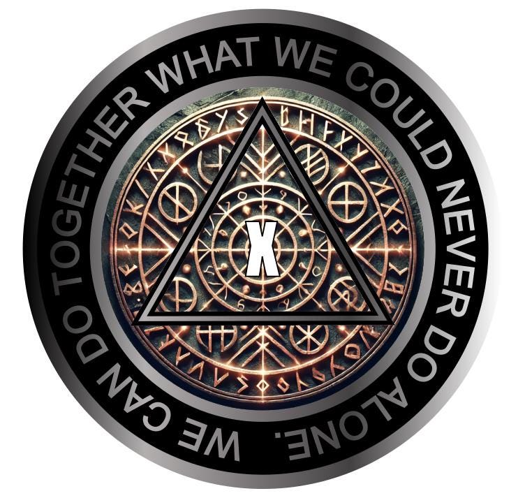 AA Sobriety Medallion – Sacred Geometry Design | Alcoholics Anonymous Coin | Resin Finish