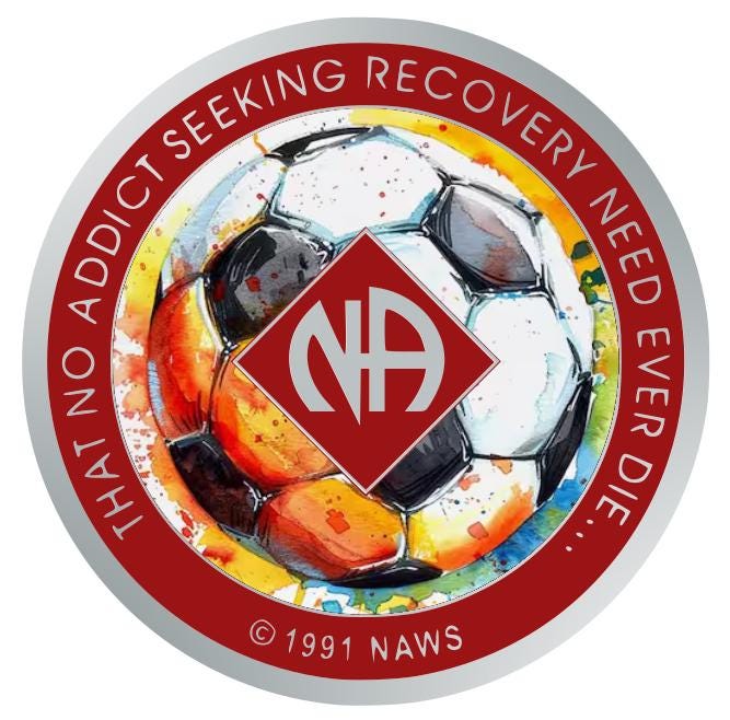 Soccer NA Recovery Medallion | Sobriety Chip | Milestone Coin | Handcrafted Addiction Token