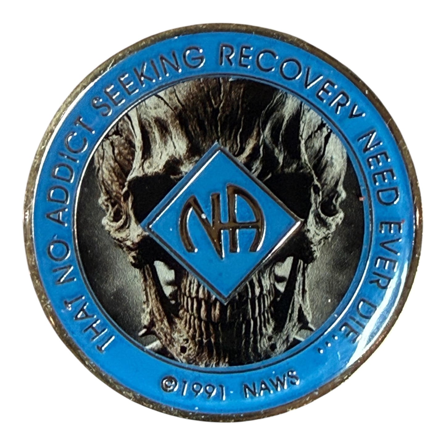 Skull NA Medallion –  Custom Clean Time Chip – Sobriety Coin for Narcotics Anonymous