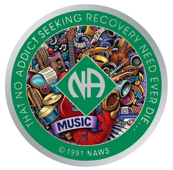 Music NA Recovery Medallion – Sobriety Chip | Resin Finish