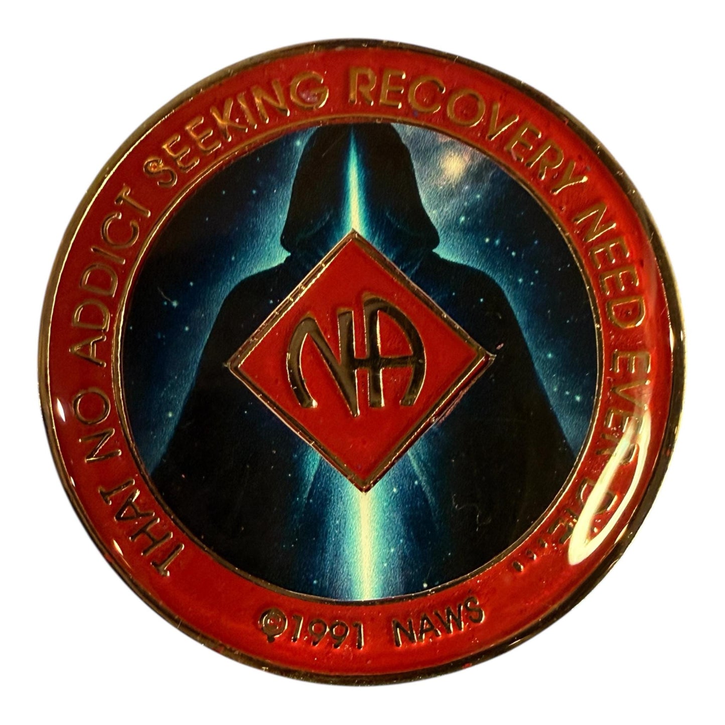 Cloaked Cosmic Light NA Recovery Medallion – Select Clean Time & Color – 34mm Narcotics Anonymous Coin