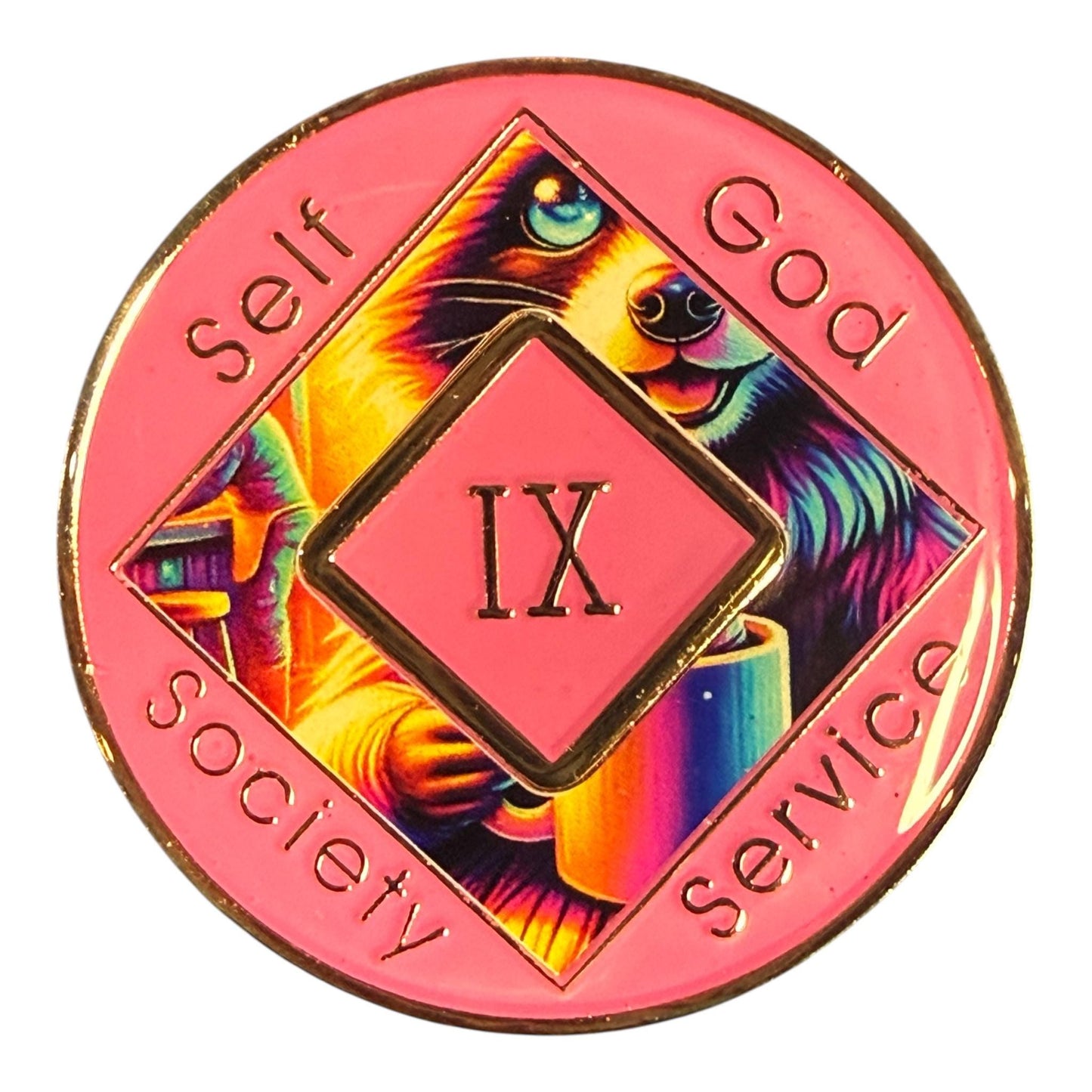 Coffee Raccoon NA Medallion: Narcotics Anonymous Recovery Token | Bronze Sobriety Coin