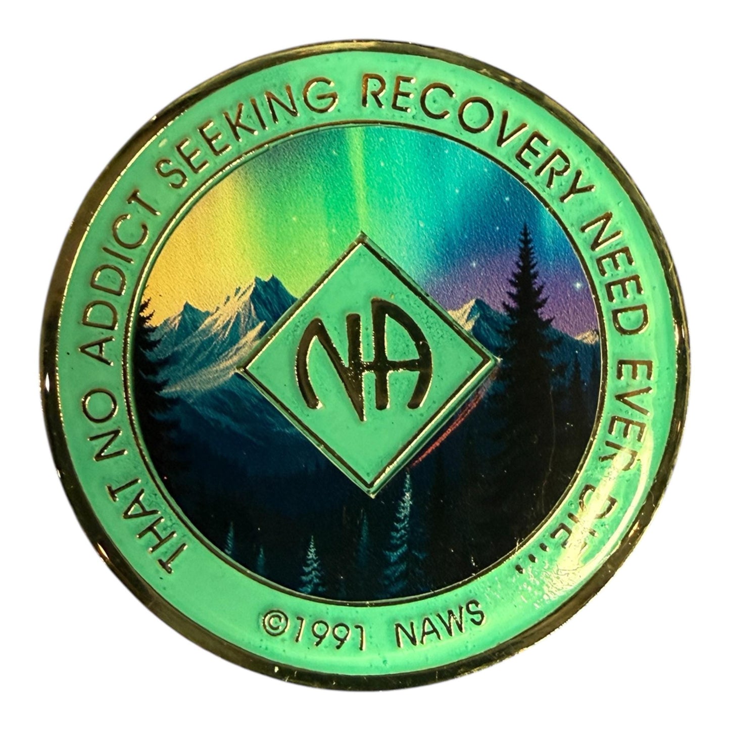 Bronze NA Medallion | Northern Lights Narcotics Anonymous Recovery Token