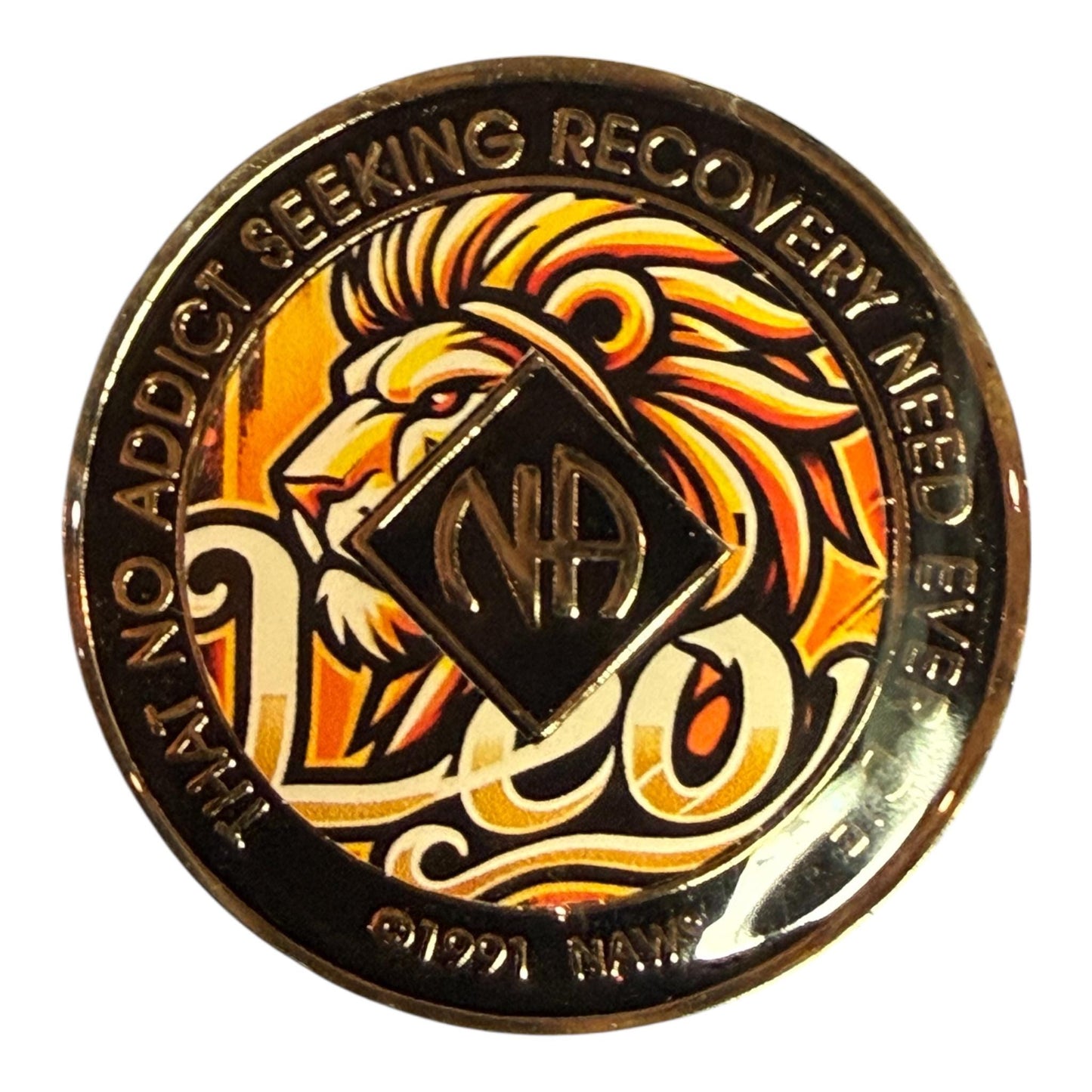 Leo Zodiac NA Medallion – Custom Year Recovery Chip