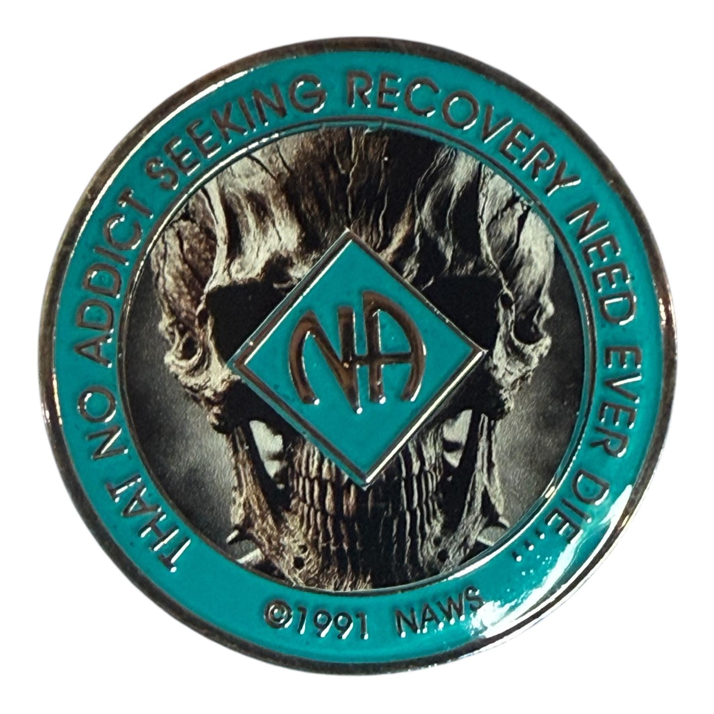 Skull NA Medallion –  Custom Clean Time Chip – Sobriety Coin for Narcotics Anonymous
