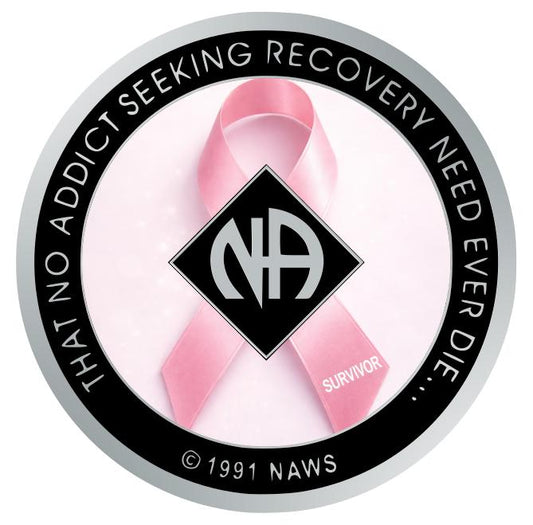 Pink Ribbon Survivor NA Recovery Medallion 34mm  – Custom Color Clean Time Gift