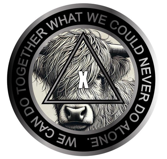 Highland Cow AA Recovery Medallion