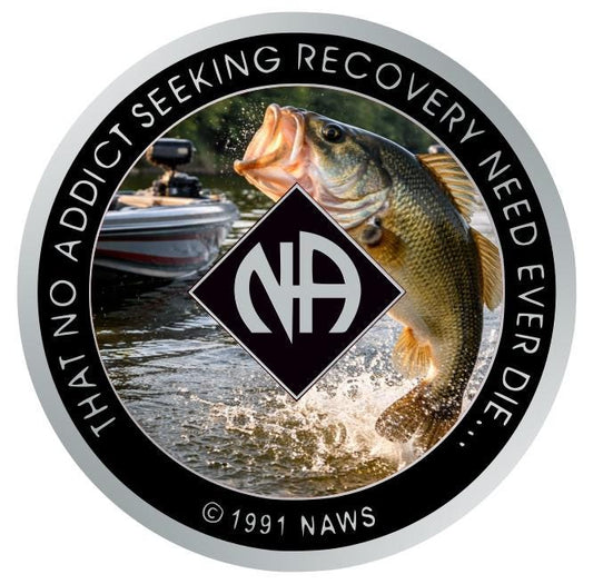 Bass Fishing NA Recovery Medallion – Custom Color Sobriety Chip, Clean Time Coin
