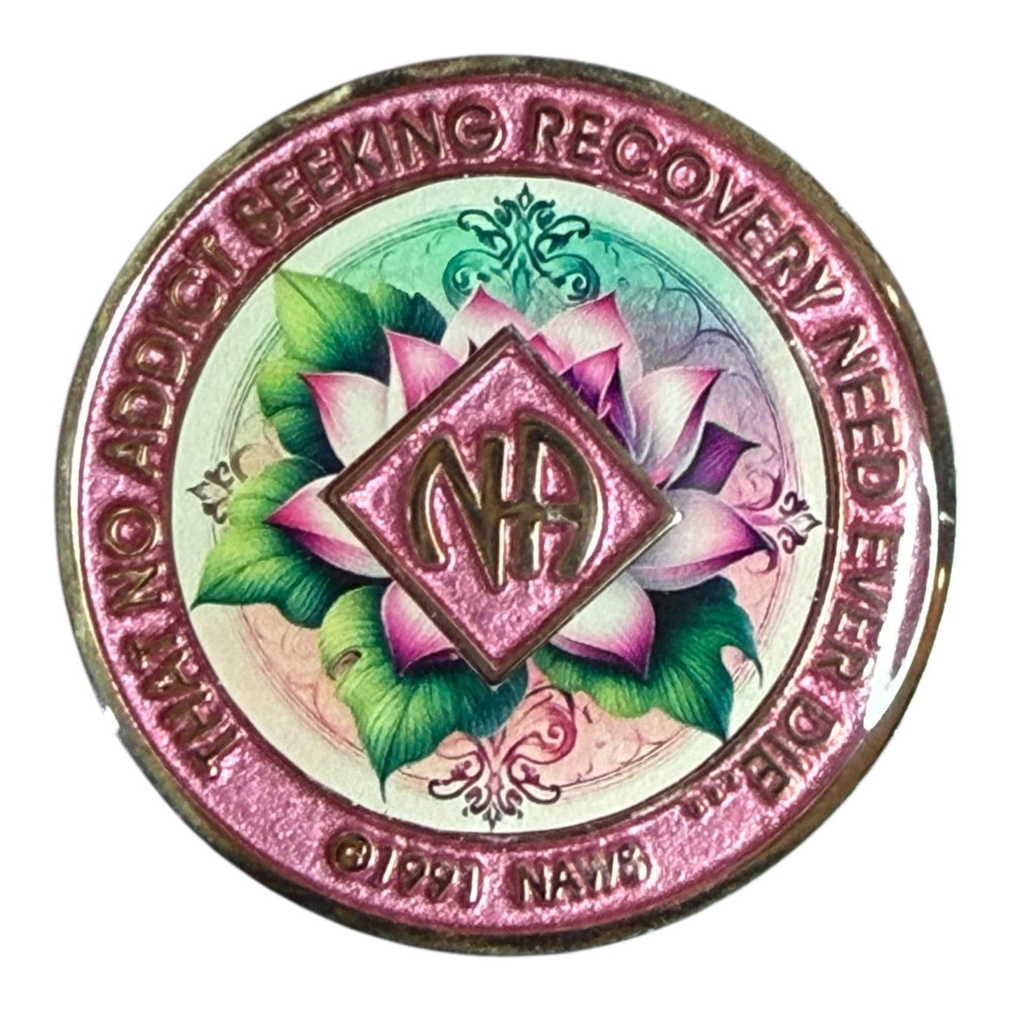 Lotus Flower NA Recovery Medallion - Bronze Token