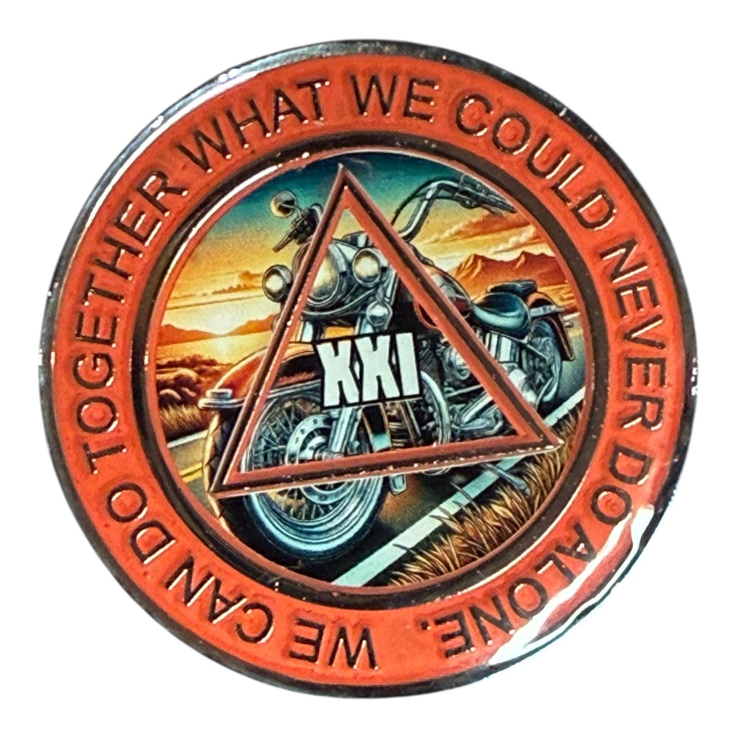 Customizable AA Sobriety Medallion - Alcoholics Anonymous Gift - Sober Anniversary Motorcycle Coin