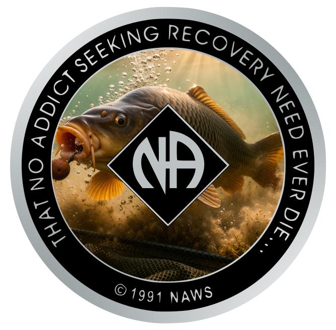 Carp Fishing NA Recovery Medallion – Narcotics Anonymous Sobriety Chip, Custom Color (34mm)