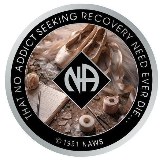 Ballet Slippers NA Recovery Medallion – Narcotics Anonymous Sobriety Chip (34mm)