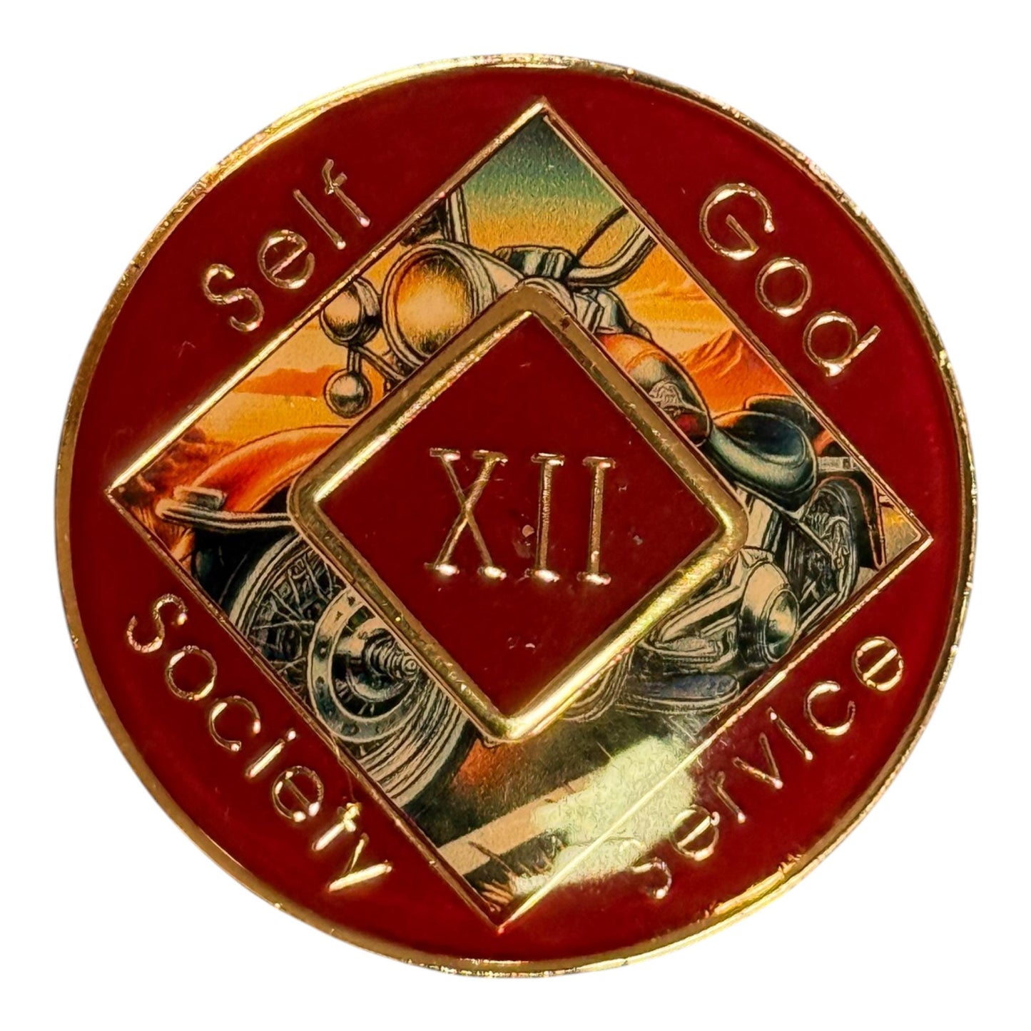 NA Medallion | Motorcycle Recovery Token | Bronze Sobriety Coin