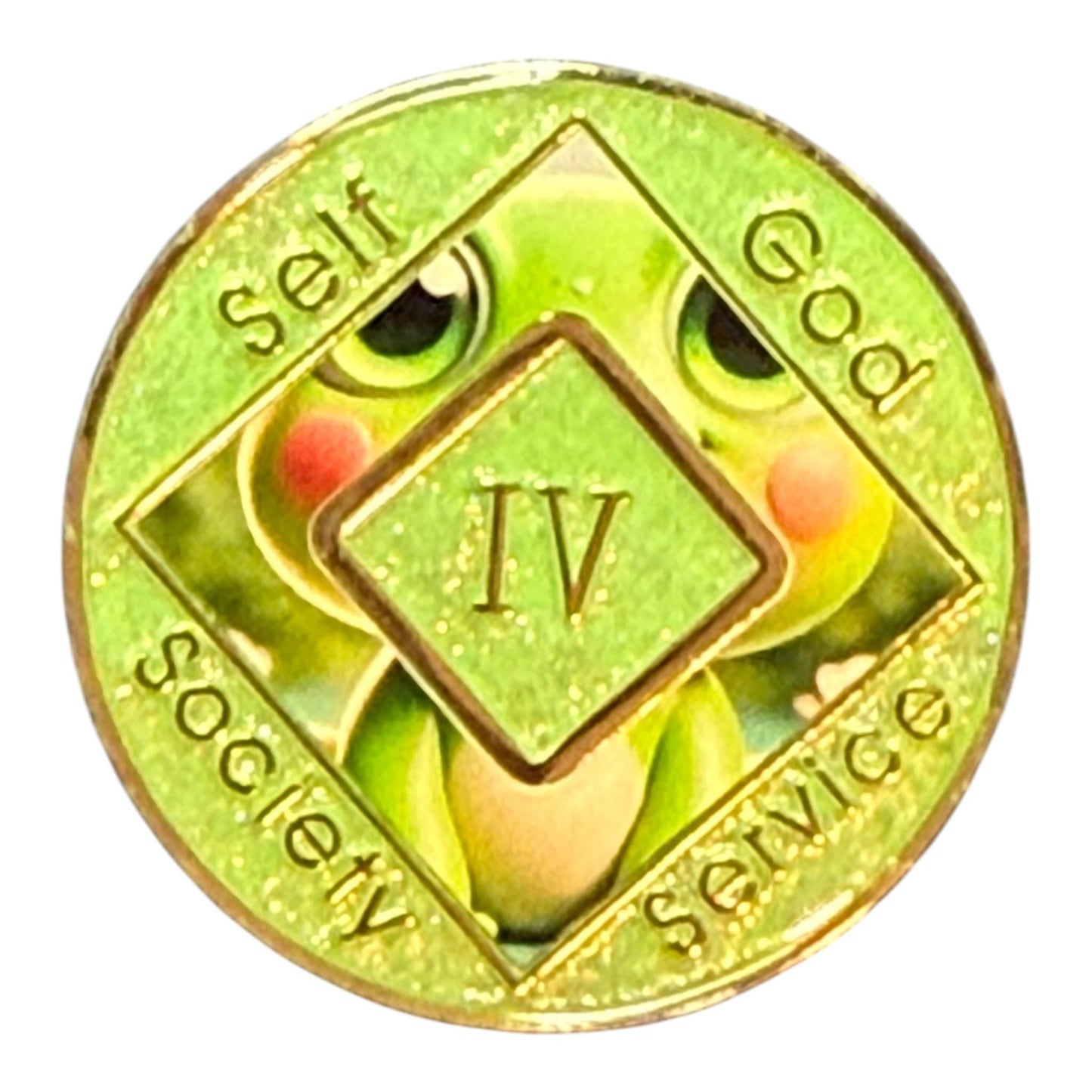 3D Frog NA Medallion: Narcotics Anonymous Sobriety Coin | Bronze Recovery Token