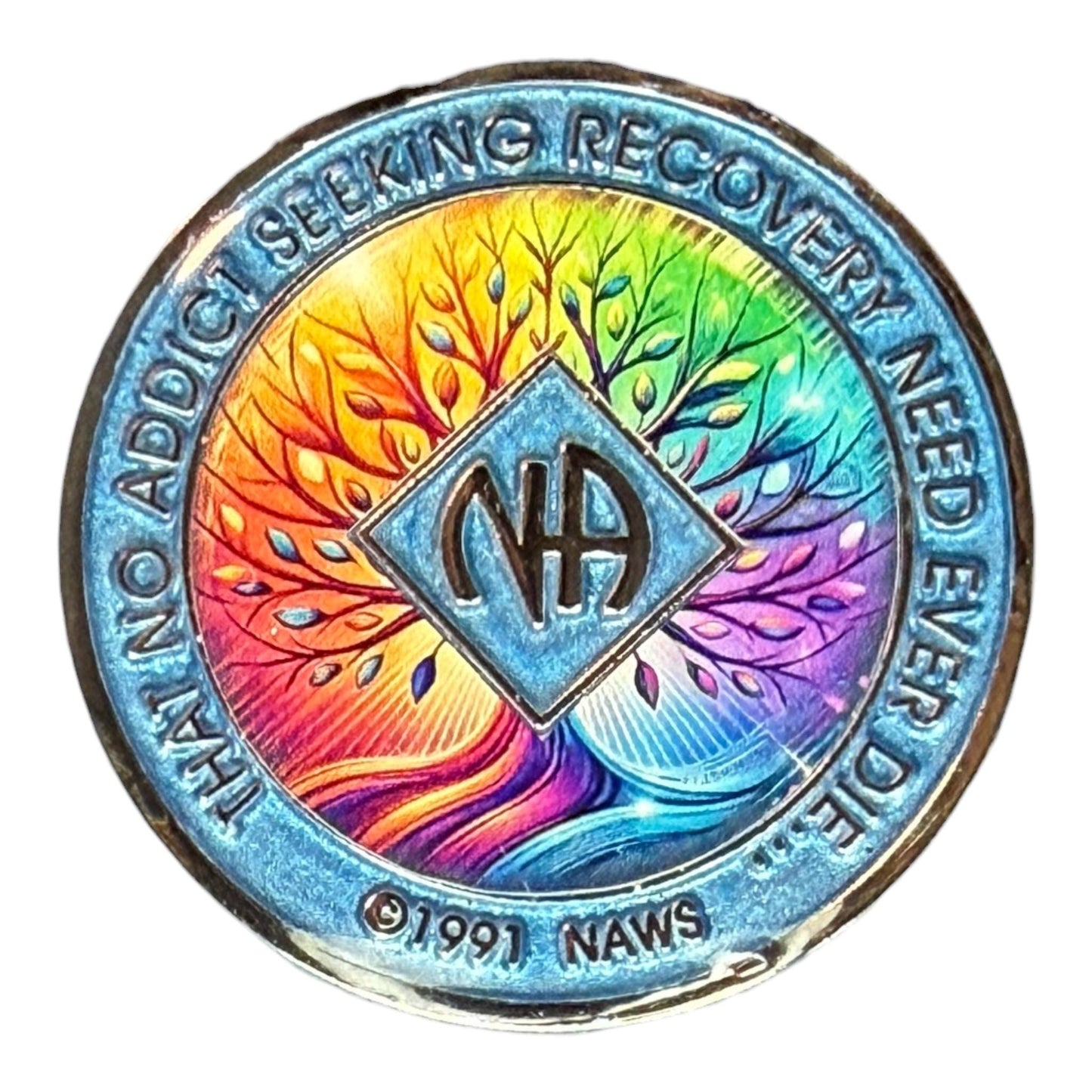 Bronze Tree of Life NA Medallion: Narcotics Anonymous Recovery Gift