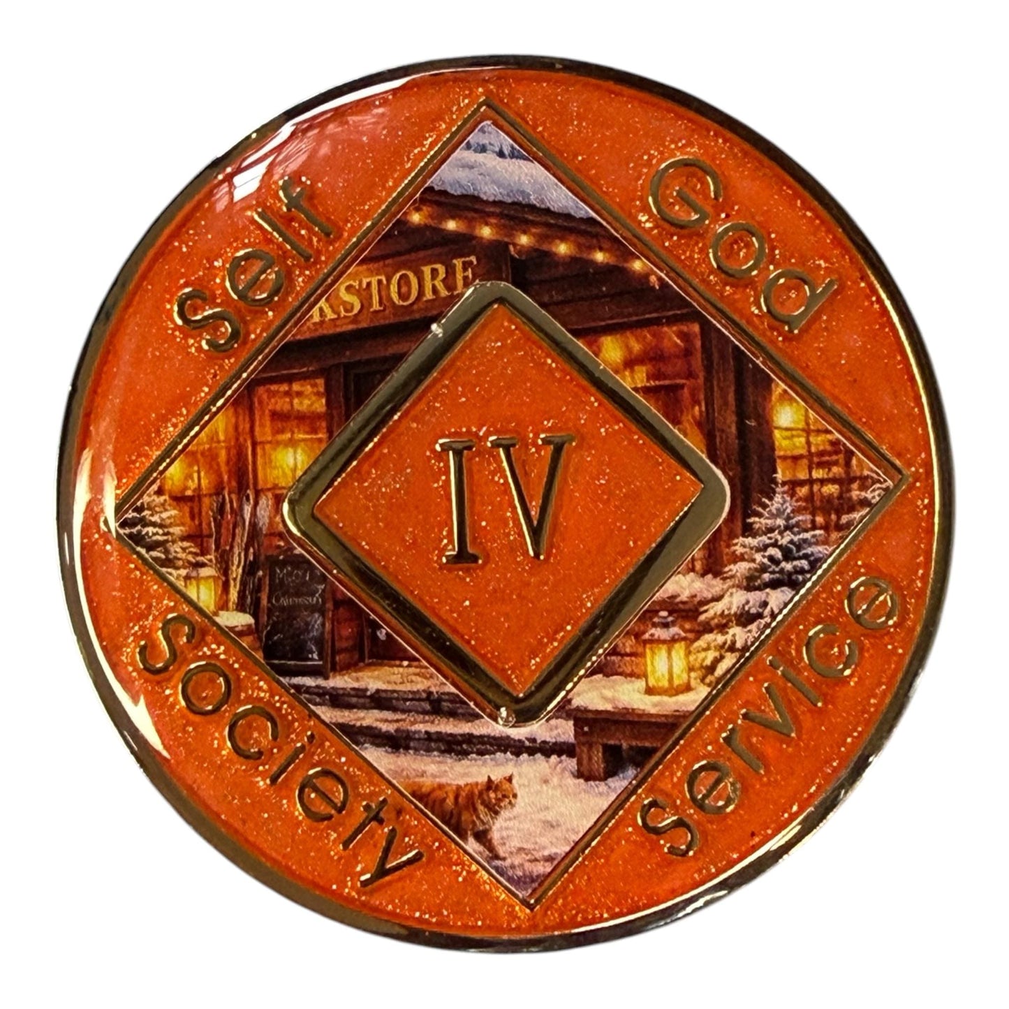 Cozy Bookstore NA Recovery Medallion – Narcotics Anonymous Sobriety Chip (34mm)