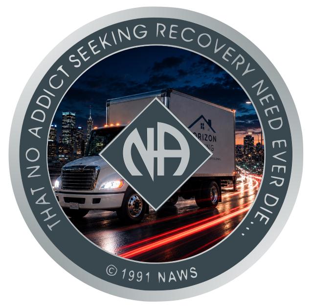 Semi Truck NA Recovery Medallion – Narcotics Anonymous Sobriety Chip, Custom Color Clean Time Coin