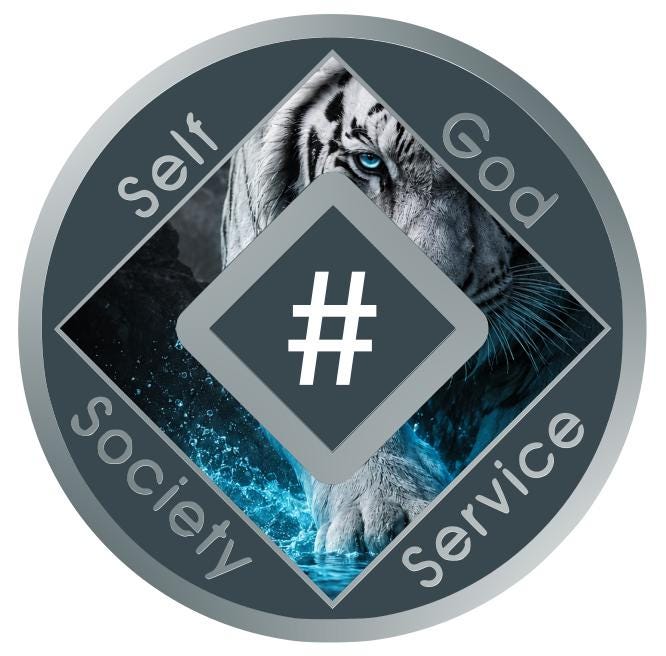 White Tiger NA Recovery Medallion 34mm – Narcotics Anonymous Sobriety Chip – Custom Color Clean Time Coin