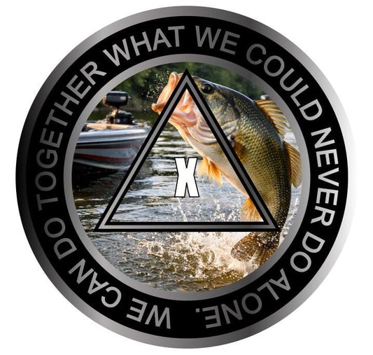 Bass Fishing AA Recovery Medallion | Sobriety Chip | Clean Time Coin | Alcoholics Anonymous Sober Token
