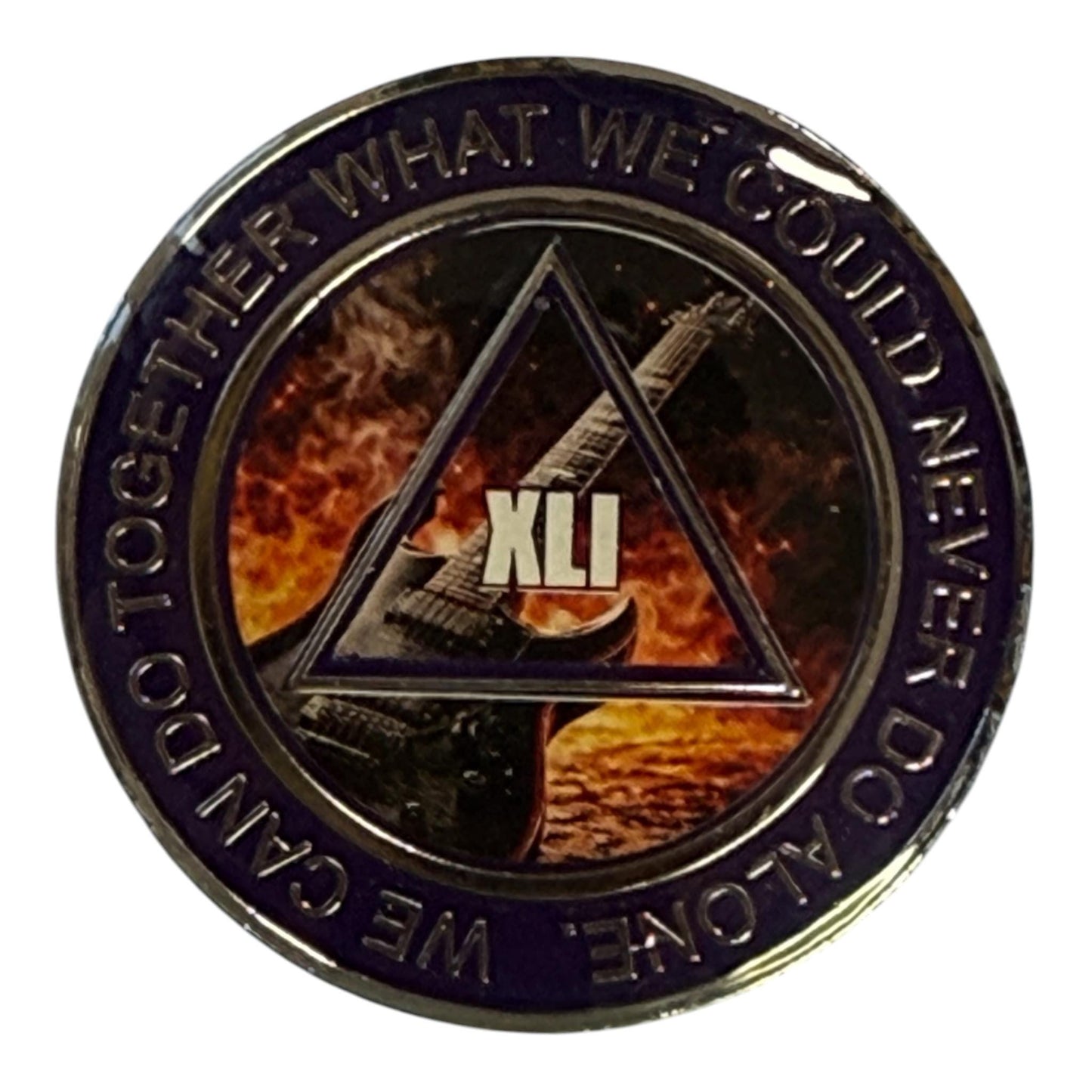 Electric Guitar AA Recovery Medallion – Sobriety Chip | Clean Time Token | Sober Milestone Coin