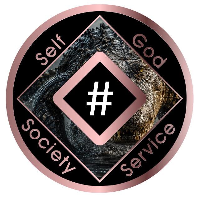 Crocodile Recovery NA Medallion 34mm – Strength & Survival Clean Time Coin – Custom Narcotics Anonymous Medallion