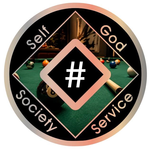 Billiards & Recovery NA Medallion 34mm – Pool Player Sobriety Chip – Custom Color Narcotics Anonymous Coin