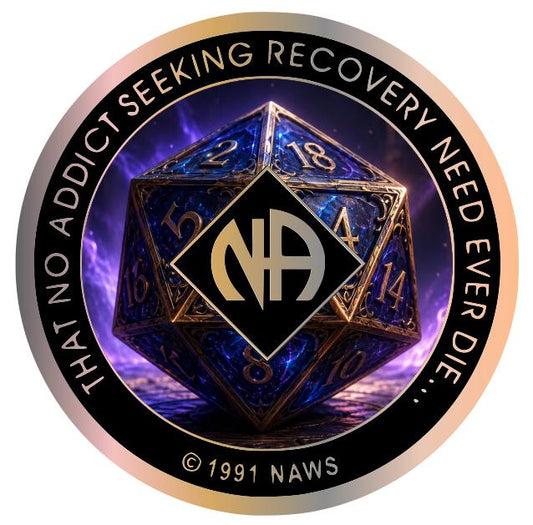 D20 Recovery NA Medallion 34mm – Tabletop RPG Gamer Clean Time Coin – Custom Narcotics Anonymous Medallion