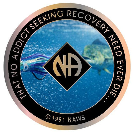 Fishing Lure Recovery NA Medallion 34mm – Angler Clean Time Coin – Custom Narcotics Anonymous Medallion