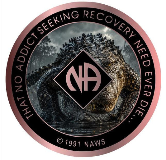 Crocodile Recovery NA Medallion 34mm – Strength & Survival Clean Time Coin – Custom Narcotics Anonymous Medallion