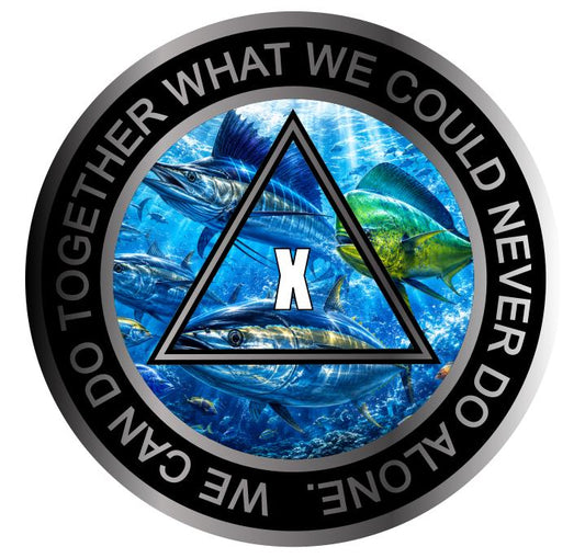 Deep Sea Sport Fishing AA Medallion – Tuna, Mahi & Offshore Adventure Sobriety Coin – Custom Recovery Medallion