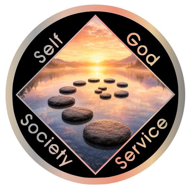 Step Work Journey Recovery Token – Sponsor Gift for a Sponsee – NA Steps Completion Medallion – Twelve Steps Milestone Coin