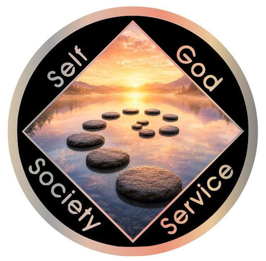 Step Work Journey Recovery Token – Sponsor Gift for a Sponsee – NA Steps Completion Medallion – Twelve Steps Milestone Chip