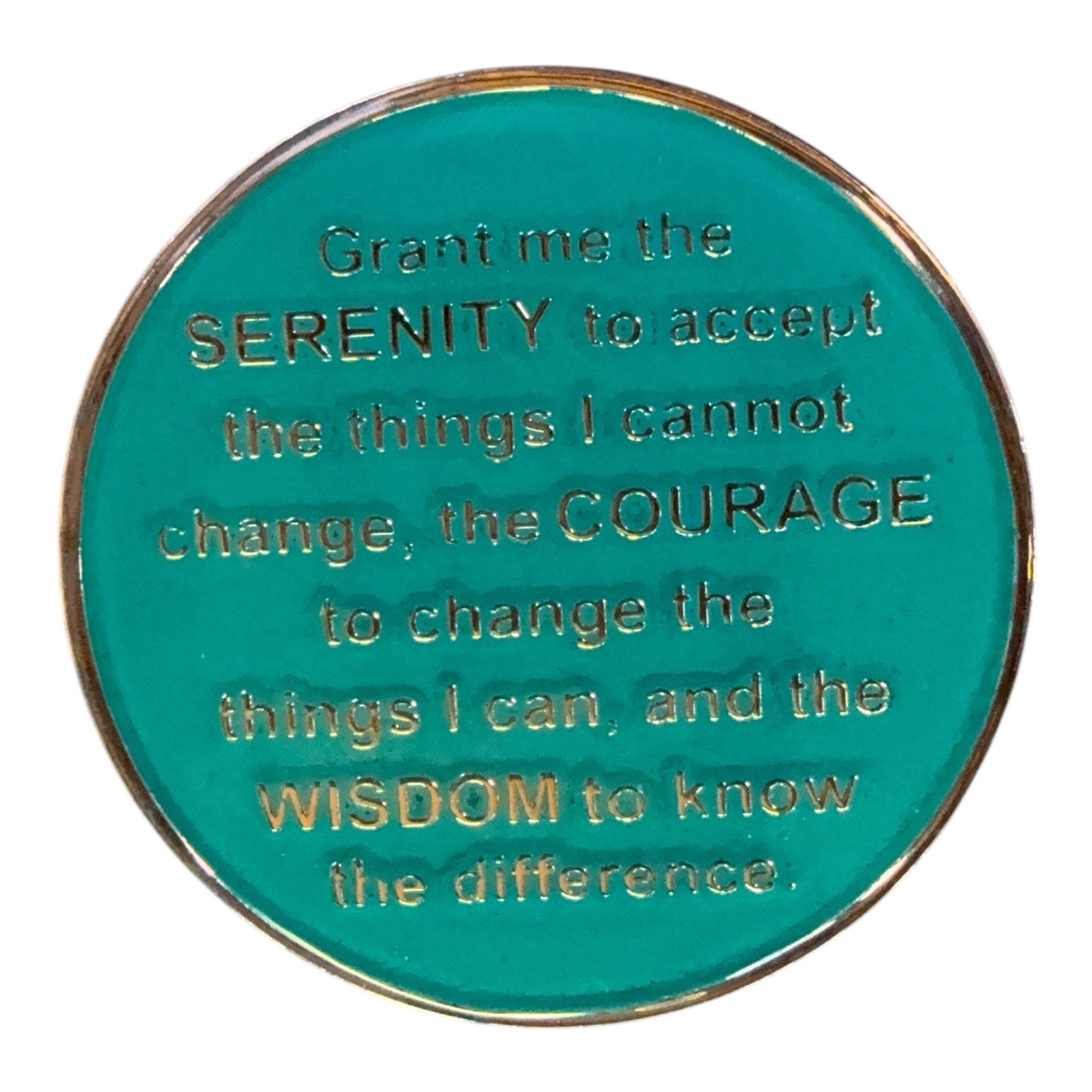 Rainbow Trout AA Recovery Medallion – Nature Sobriety Chip with Serenity Prayer Back