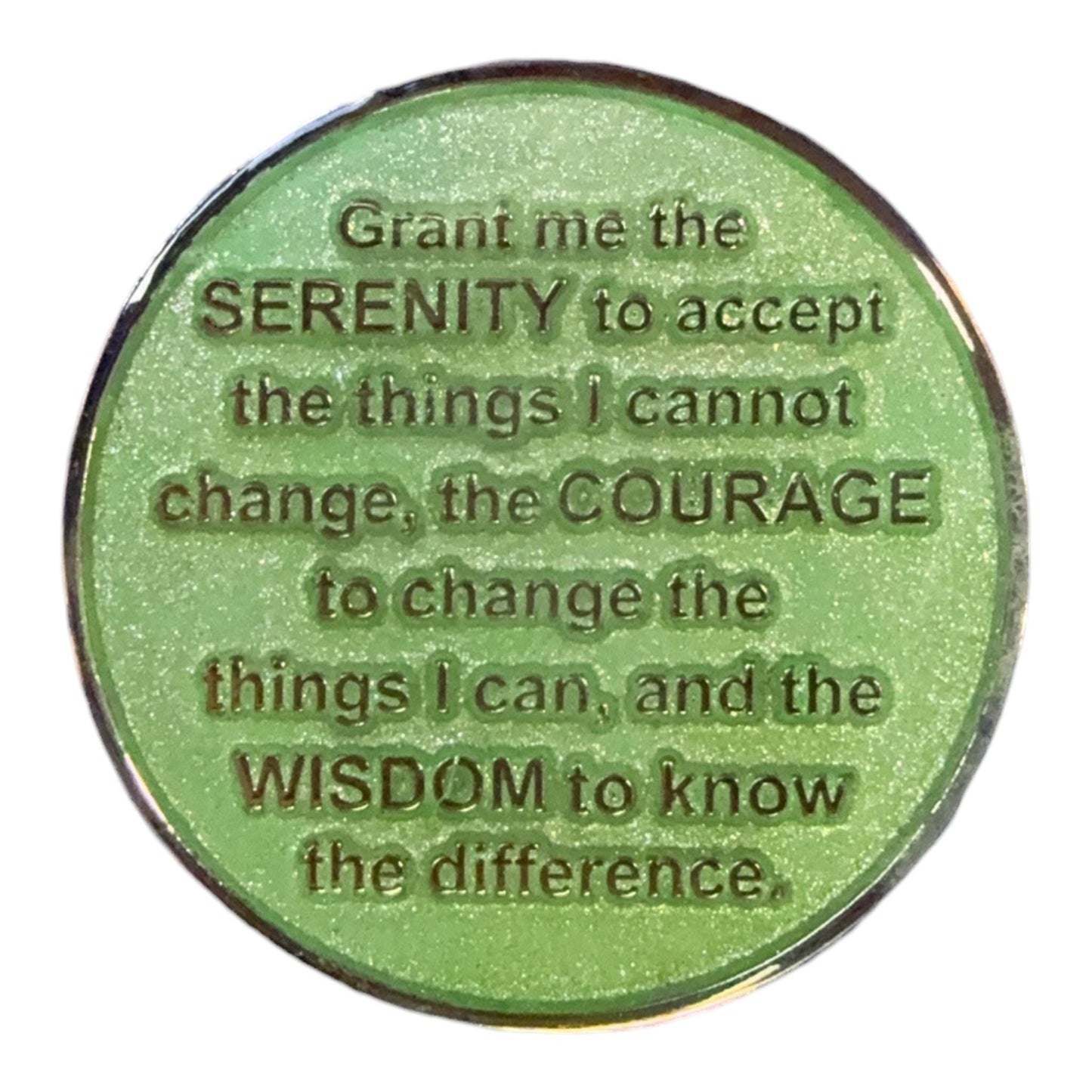Eastern Dragon AA Medallion – Powerful Sobriety Chip with Serenity Prayer - Silver Finish