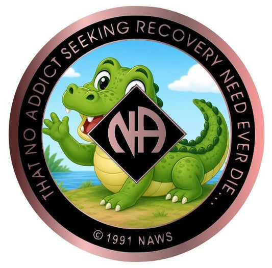 Alligator Recovery Medallion –  Clean Time Token – Narcotics Anonymous Chip