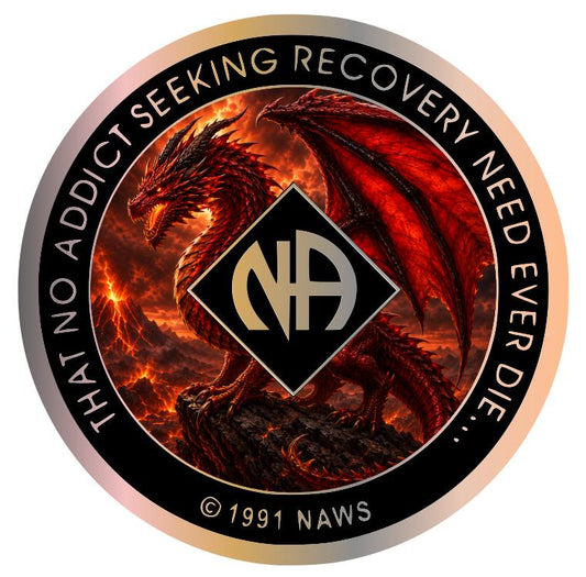 Red Dragon Recovery Medallion – Fantasy Dragon NA Sobriety Chip