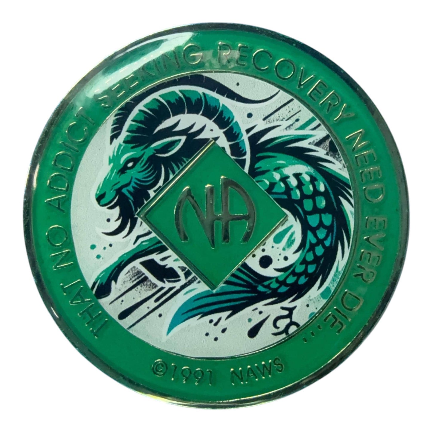 Capricorn Zodiac NA Medallion – Personalized Year Clean Time Chip