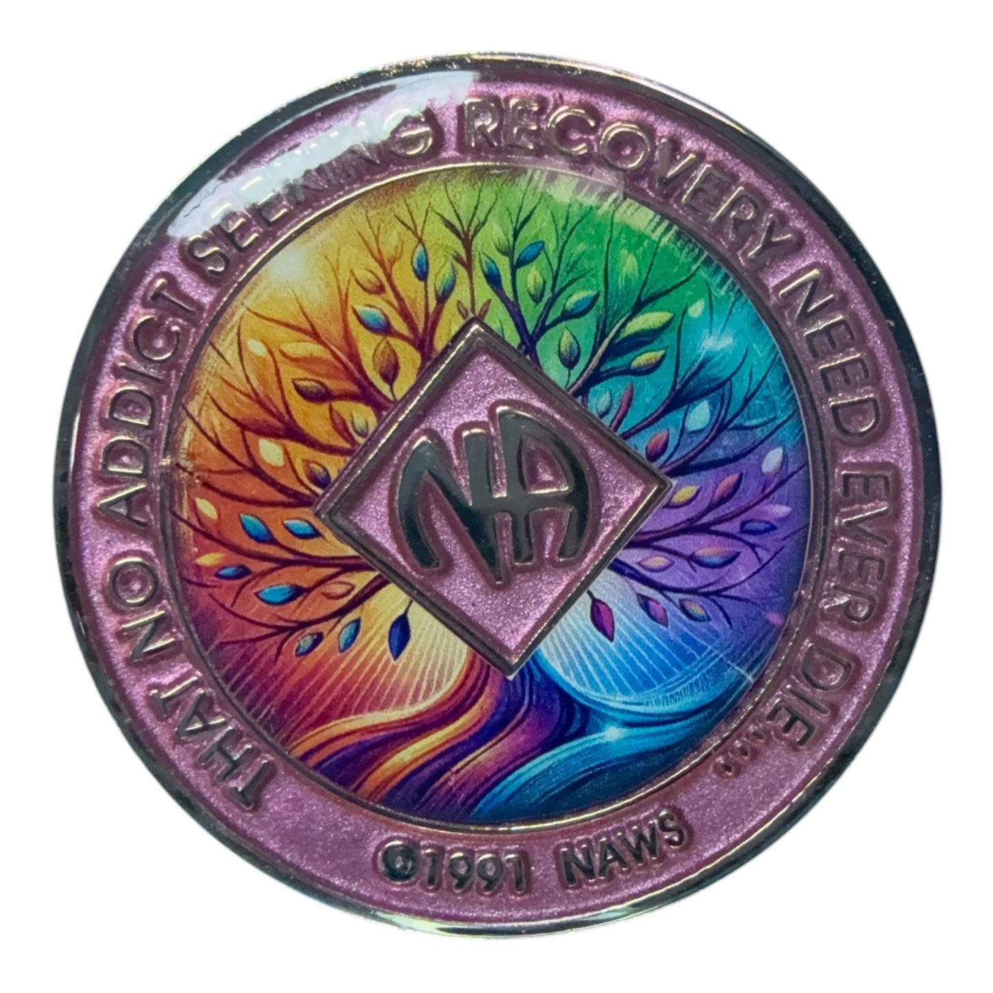Bronze Tree of Life NA Medallion: Narcotics Anonymous Recovery Gift