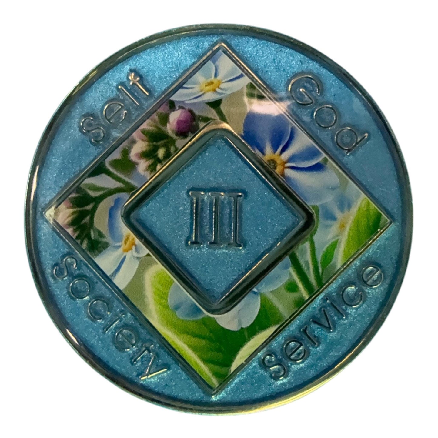 Forget Me Not Narcotics Anonymous Medallion | Custom NA Recovery Coin | Anniversary Milestone Chip