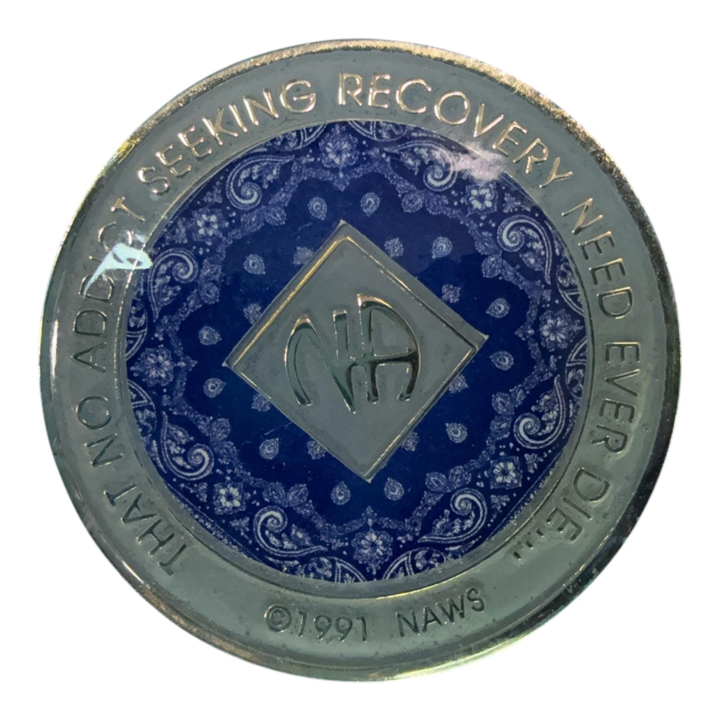 Narcotics Anonymous Blue Bandana Medallion – NA Recovery Coin
