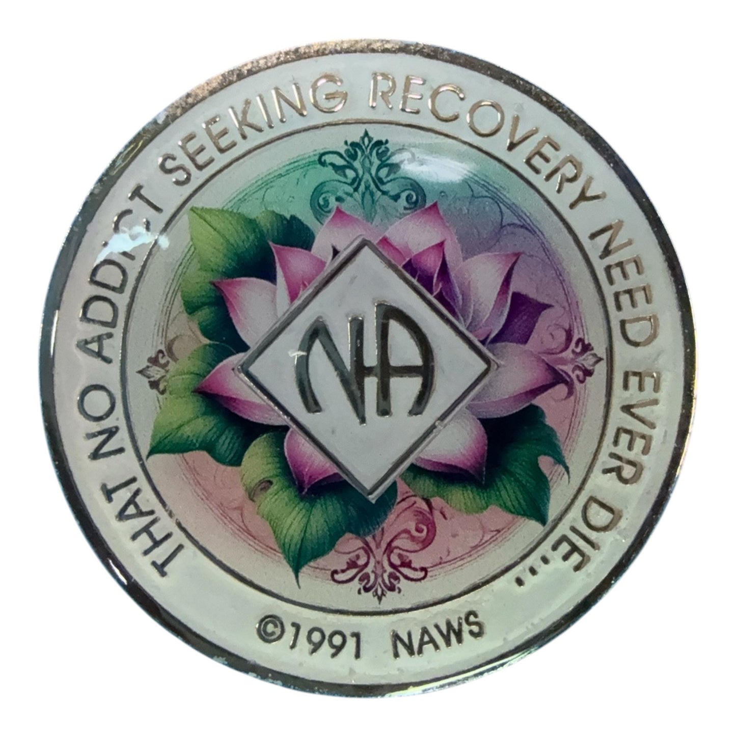 Lotus Flower NA Recovery Medallion - Bronze Token