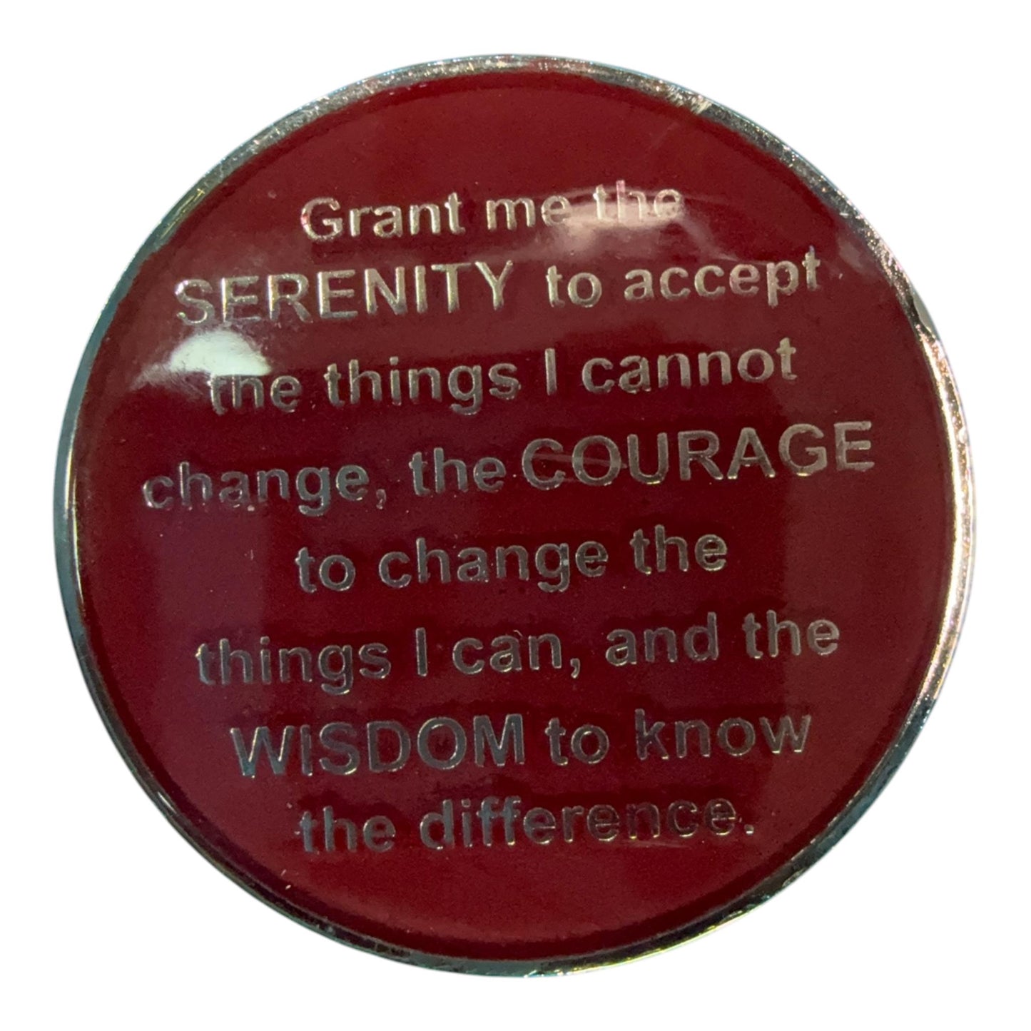 American Flag AA Recovery Medallion: Serenity Prayer Sobriety Token - Resin Finish